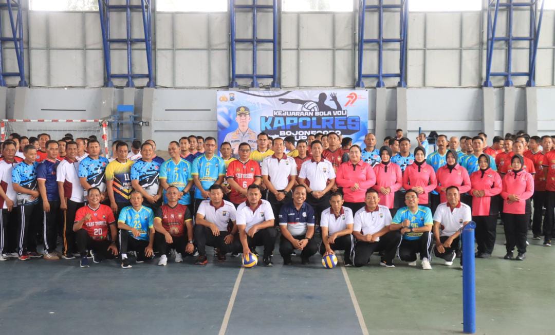 Polres Bojonegoro Gelar Kejuaraan Bola Voli dalam Rangka Hari Bhayangkara Ke-79
