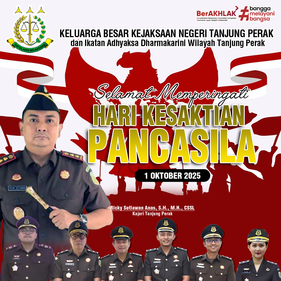 Kejari Tanjung Perak Mengucapkan Selamat Hari Kesaktian Pancasila