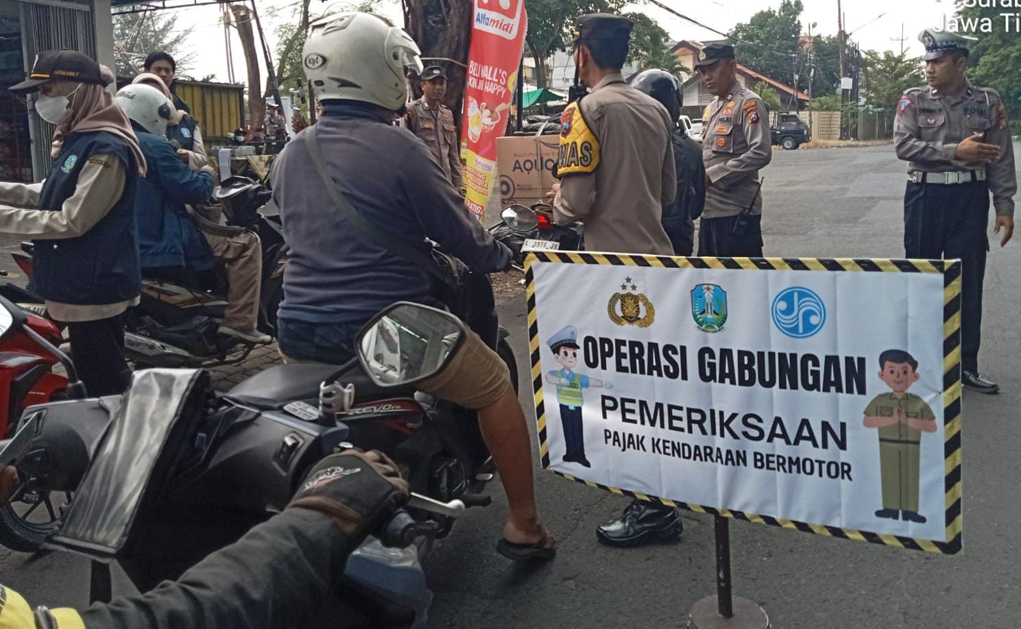 Polsek Sukomanunggal Amankan Operasi Gabungan Penindakan Pajak Kendaraan Bermotor