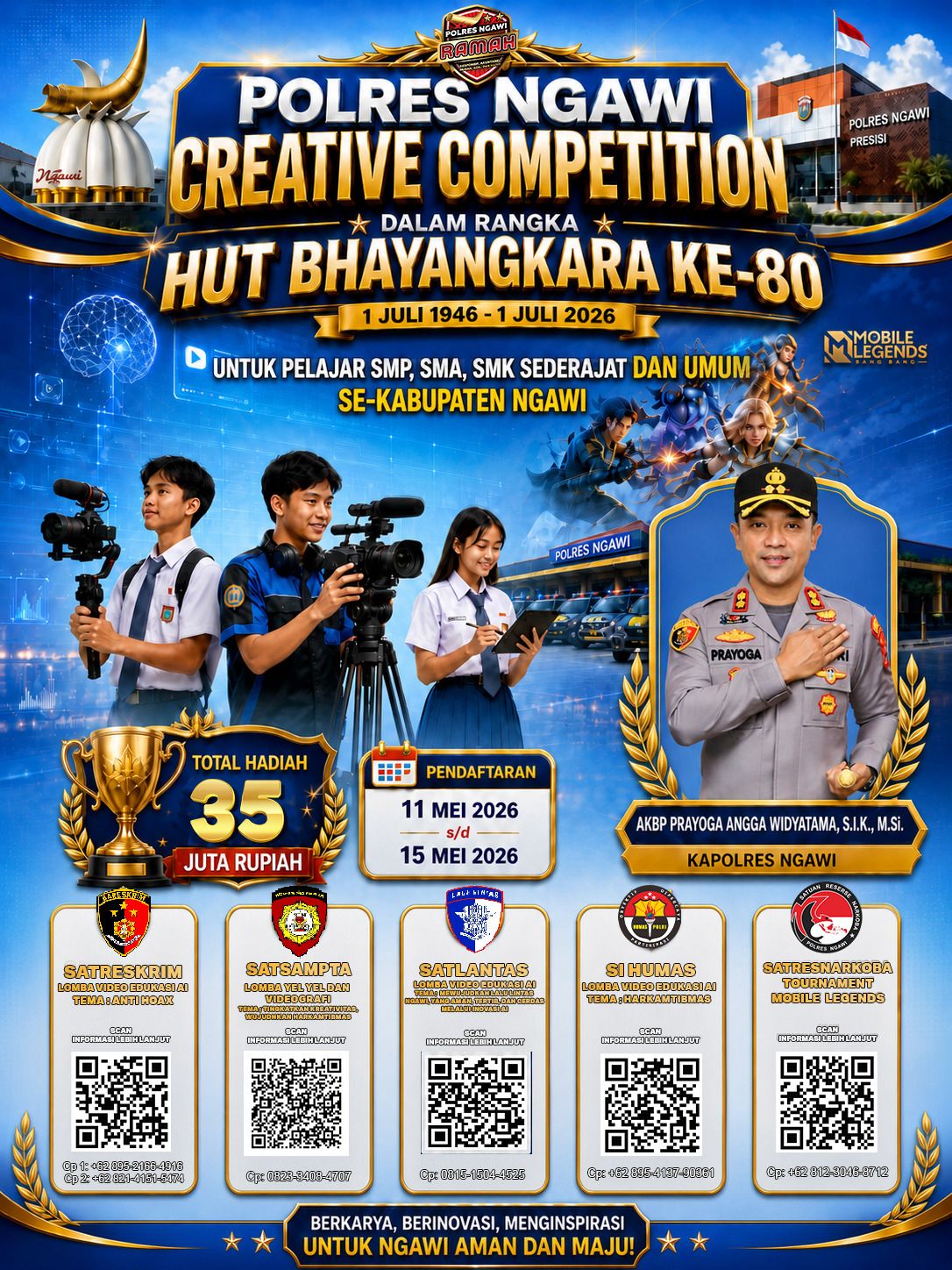 Semarak HUT Ke-80 Bhayangkara, Polres Ngawi Gelar Creative Competition 2026