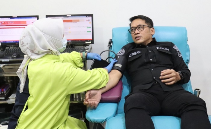 HUT Ke-75 Humas Polri, Polresta Malang Kota Kumpulkan 67 Kantong Darah
