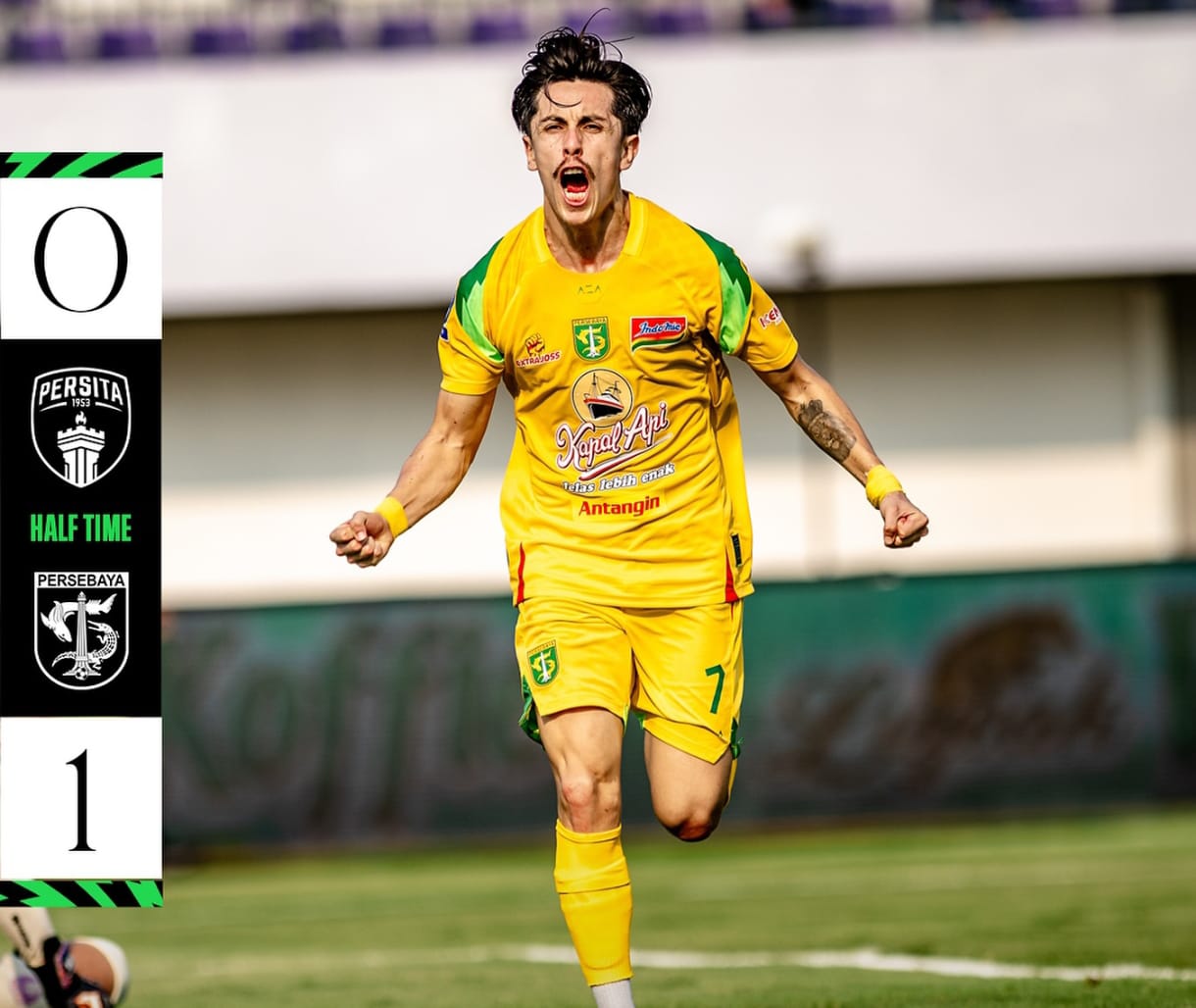 Gol Rivera, Bawa Persebaya Unggul di Babak Pertama 