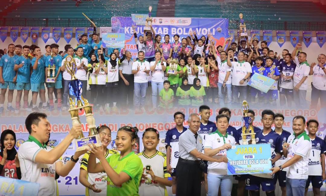 Kejurkab Bola Voli Bojonegoro 2025 Resmi Ditutup, Kapolres: Pembinaan Atlet Muda Berprestasi