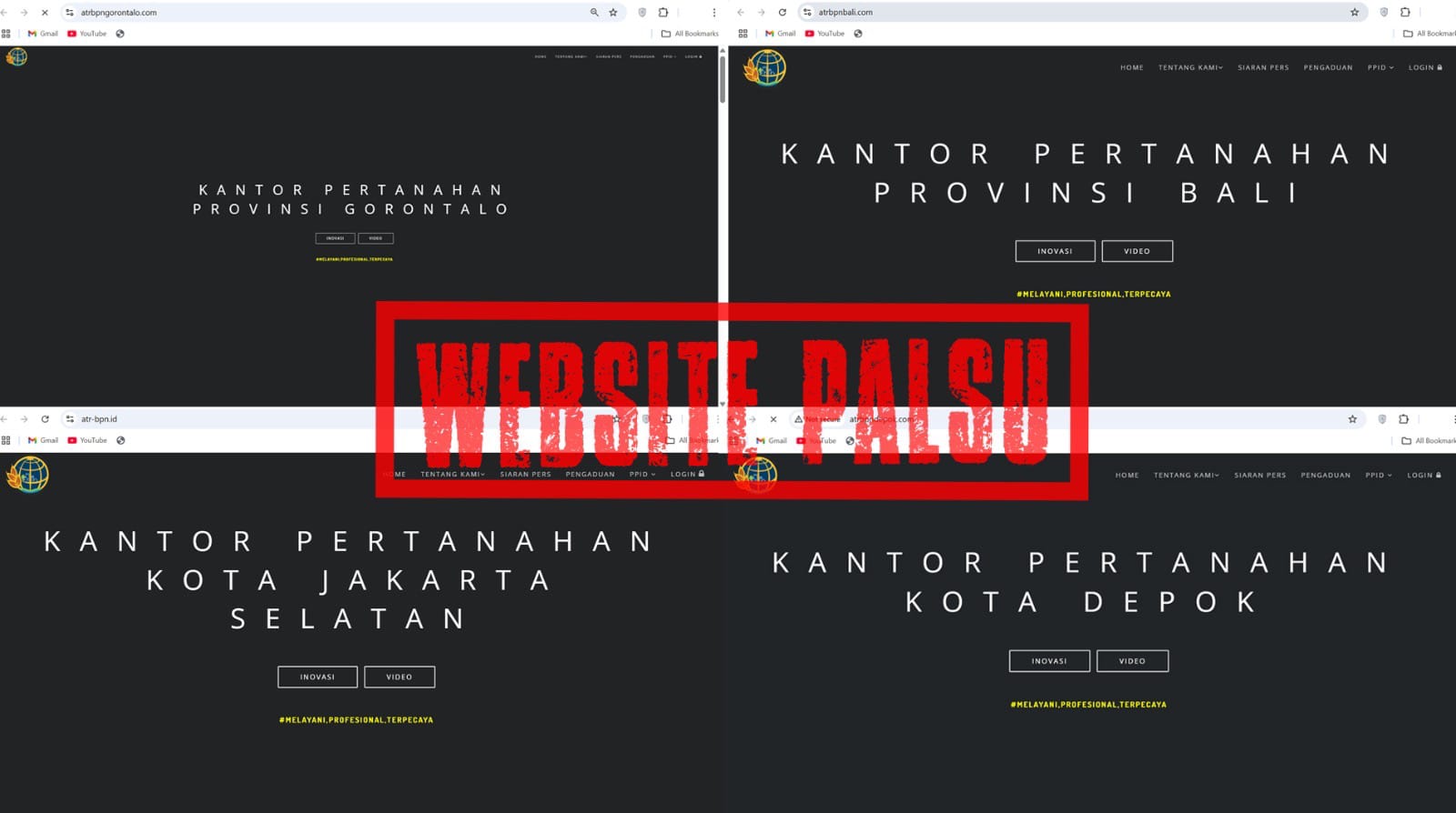 Beredar Situs Web Palsu Satker Kementerian ATR/BPN, Karo Humas dan Protokol: Pastikan Informasi Resmi 