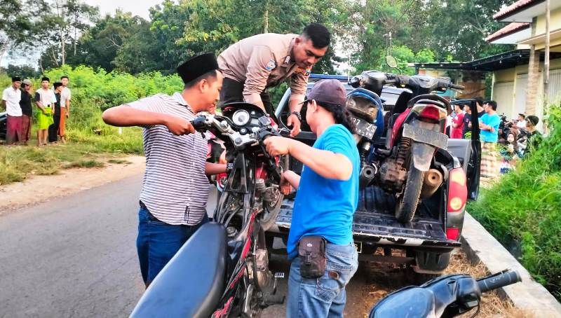 Polsek Kwanyar Obrak Balap Liar Jalan Raya Morombuh, 8 Motor Diamankan
