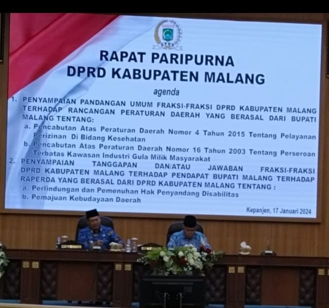 Rapat Paripiurna DPRD Kabupaten Malang: Selalu Jadi Temuan BPK, 2 Perda Dicabut