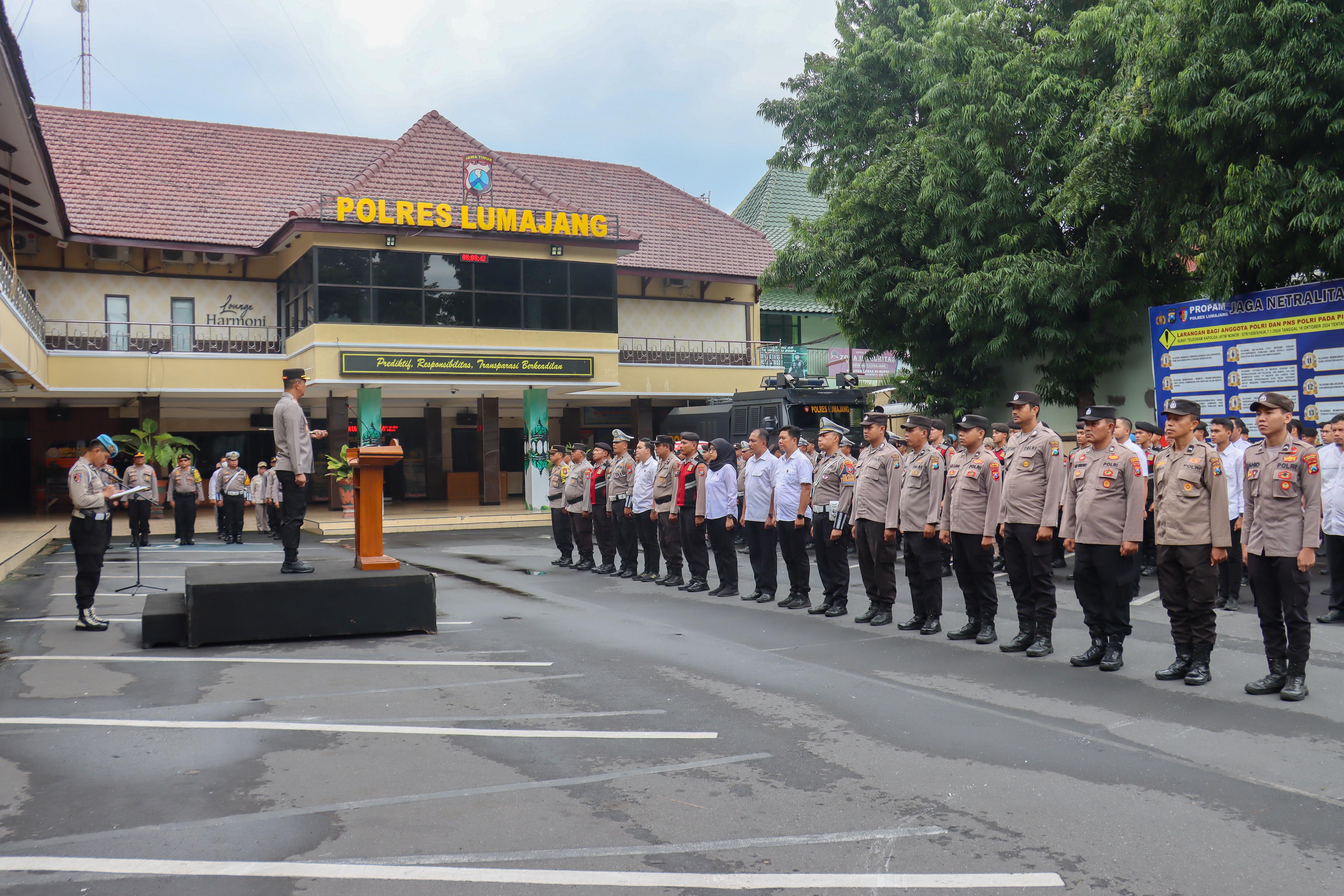 Apresiasi Pengamanan Pilkada, Kapolres Lumajang Ajak Jajaran Fokus Pengamanan Natal dan Tahun Baru