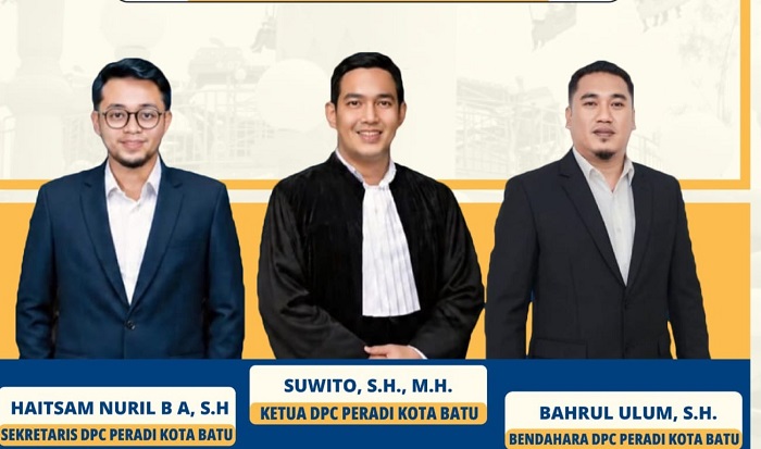 Advokat Suwito Resmi Pimpin DPC PERADI Kota Batu Periode 2026-2030