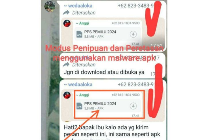 Waspada! Modus Penipuan "PPS PEMILU 2024.APK" Di WhatsApp, Jangan Asal Klik