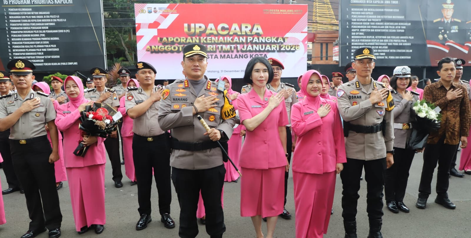 Tutup Tahun 2025, 86 Personel Polresta Malang Kota Naik Pangkat