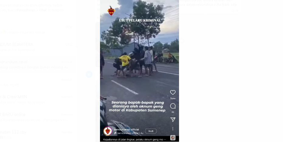 Hendak Lewat di Jalan Raya, Seorang Pengendara Dianiaya Geng Motor yang Akan Balap Liar