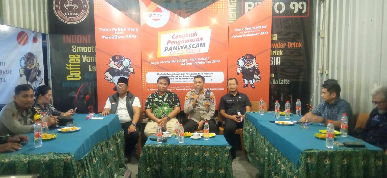 Kapolsek Gunung Anyar Hadiri Sosialisasi Pengawasan Pilkada 2024