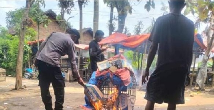 Polsek Ngronggot dan Resmob Polres Nganjuk Bongkar Arena Sabung Ayam