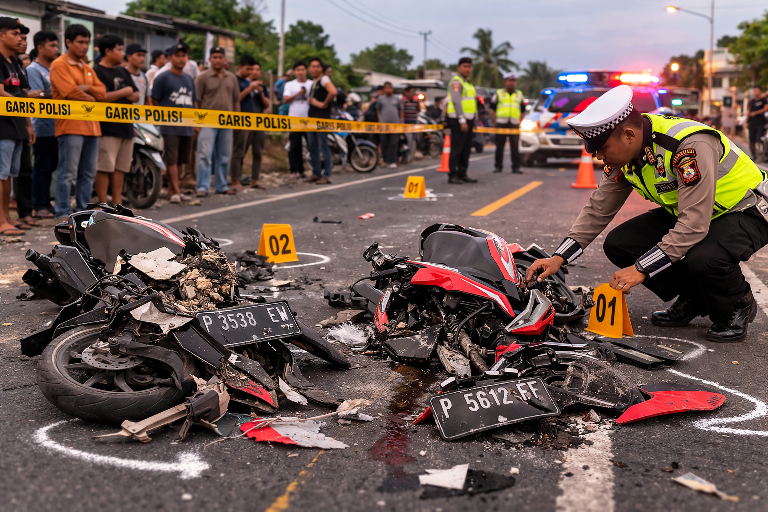 Dua Motor di Pantura Situbondo Adu Banteng, Empat Orang Tewas