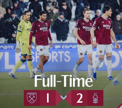 West Ham Tumbang di Kandang, Nottingham Forest Jauhkan Ancaman Degradasi