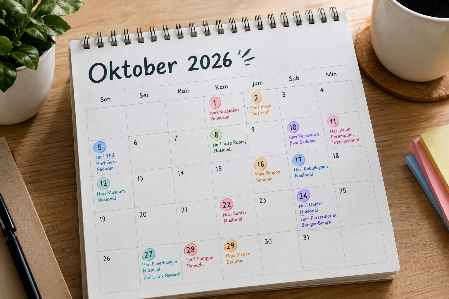 Daftar Hari Besar Oktober 2026 di Indonesia dan Internasional