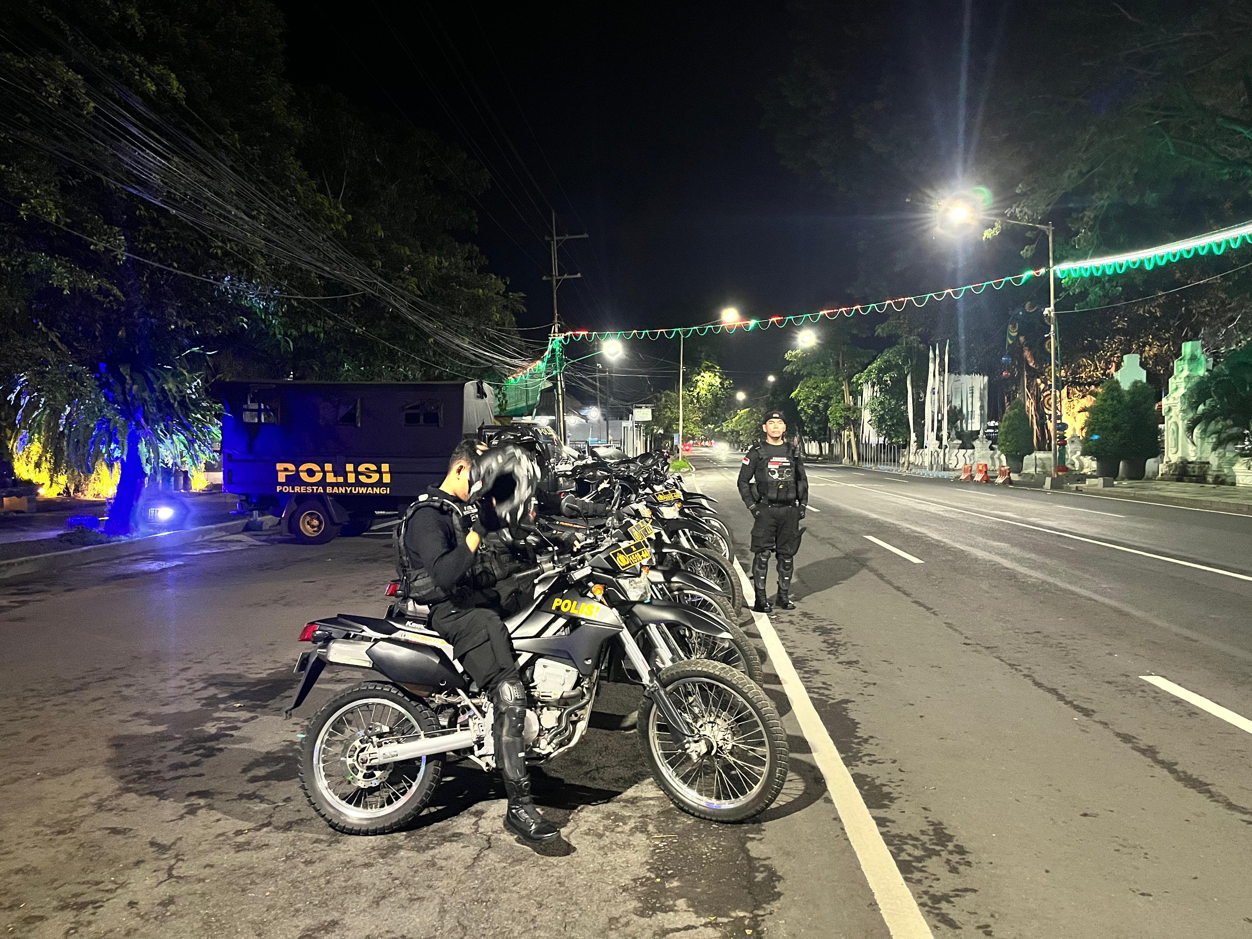 Jaga Keamanan Malam, Polresta Banyuwangi Gelar KRYD Patroli Skala Besar