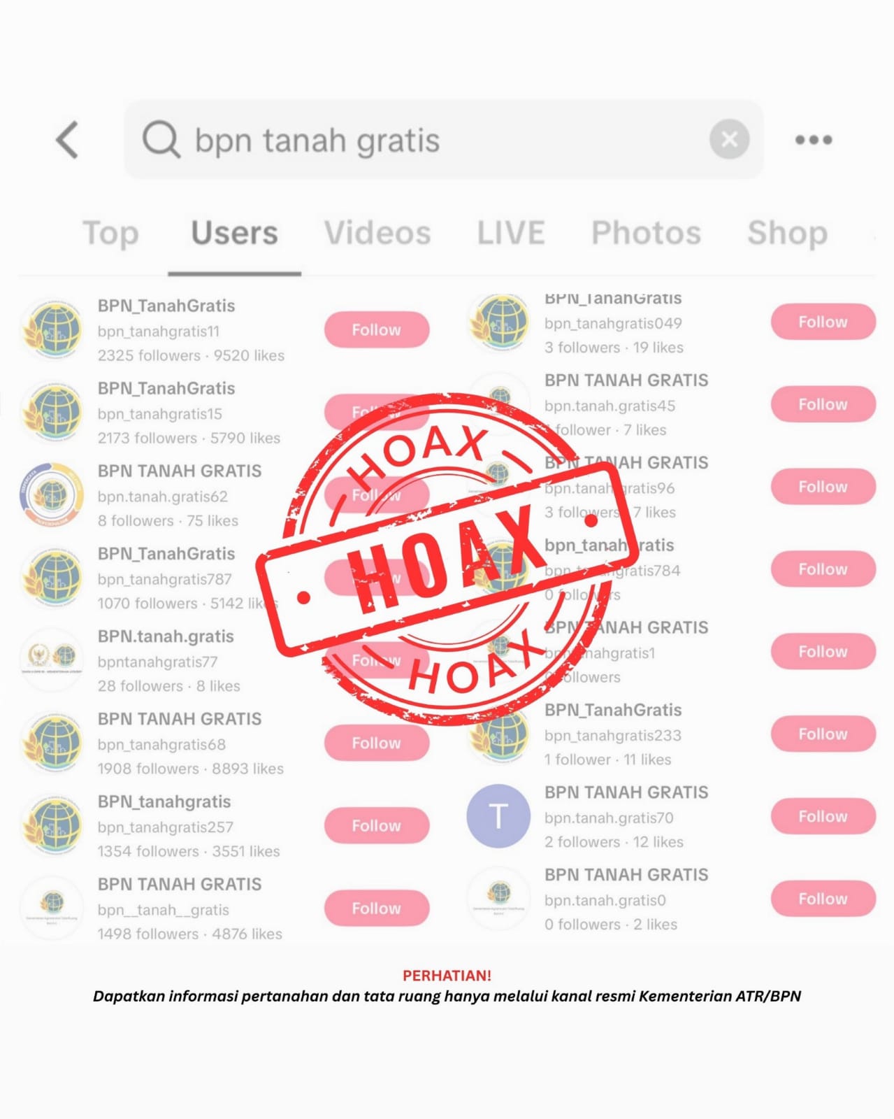 Hoaks BPN Tanah Gratis Beredar di TikTok, Kementerian ATR/BPN Imbau Masyarakat Waspada