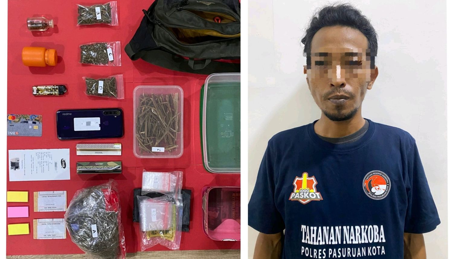 Kuli Bangunan di Pasuruan Edarkan Ganja di Terminal