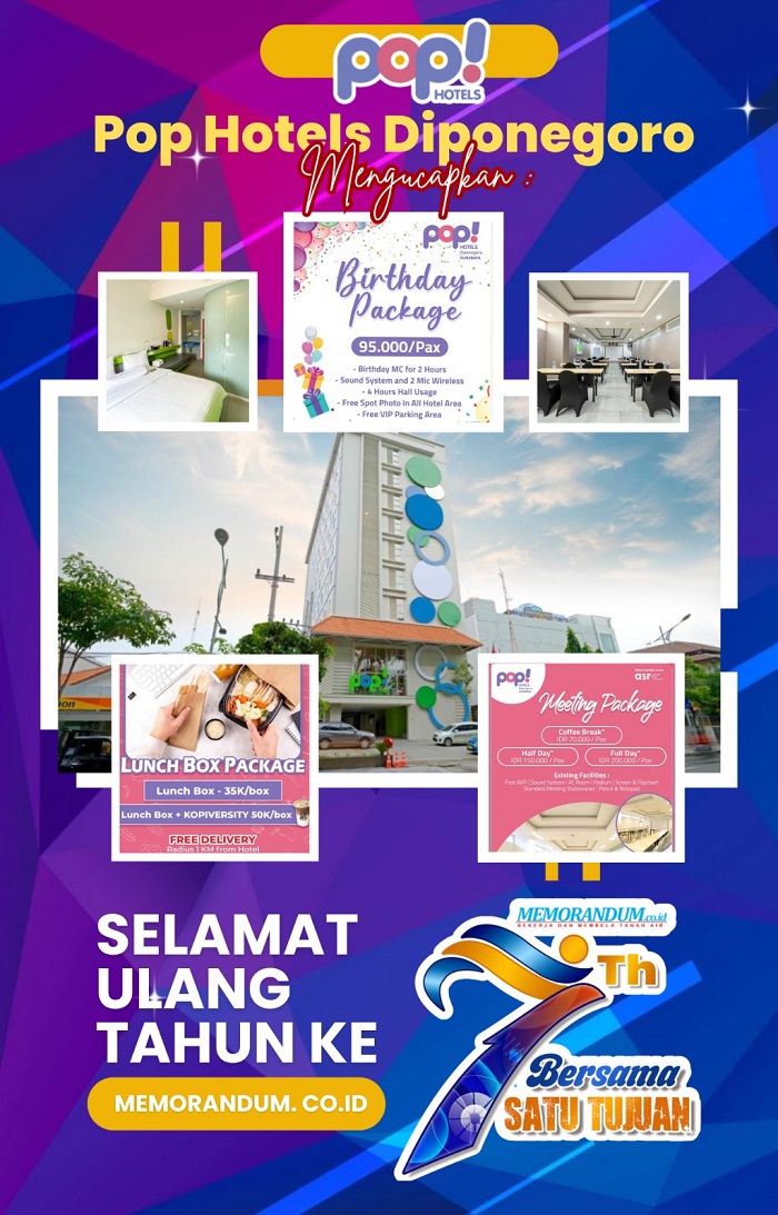 POP! Hotel Diponegoro Surabaya Berbagi Keceriaan di HUT Ke-7 Memorandum.co.id
