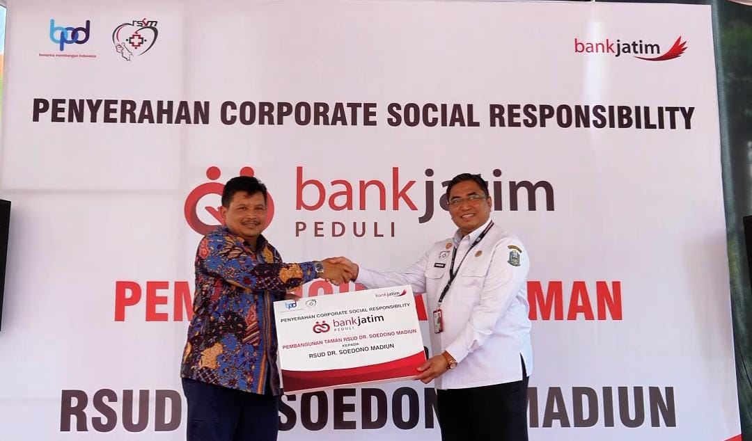 Optimalkan Pelayanan Kesehatan, Bank Jatim Bangun Taman RSUD dr Soedono Madiun