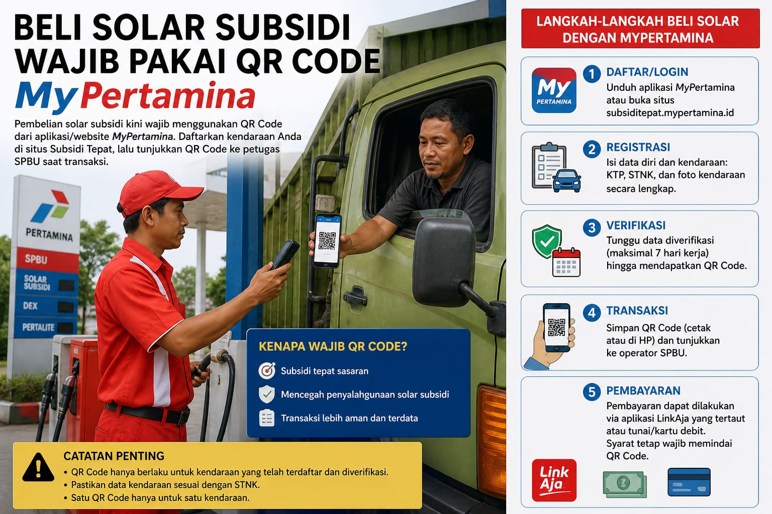 Subsidi Tepat Sasaran, Solar Wajib Pakai QR Code MyPertamina, Ini Caranya Daftar!