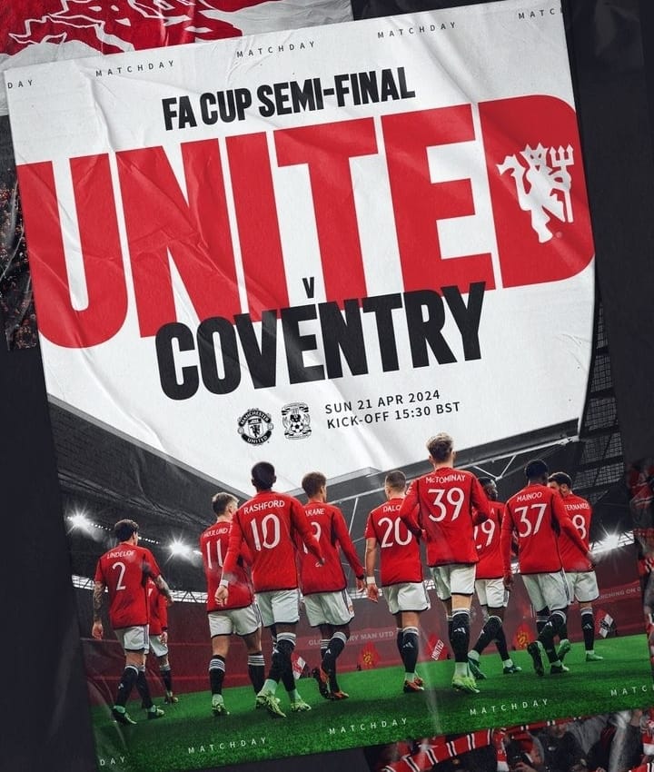 Manchester United Vs Coventry: Semifinal FA Cup Malam Ini