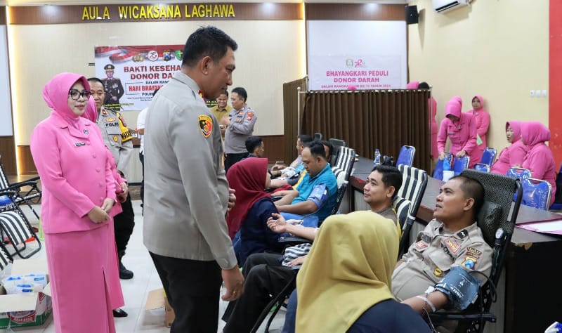 Jelang Puncak HUT Bhayangkara 78, Polres Bangkalan Gelar Bhakti Kemanusiaan Donor Darah
