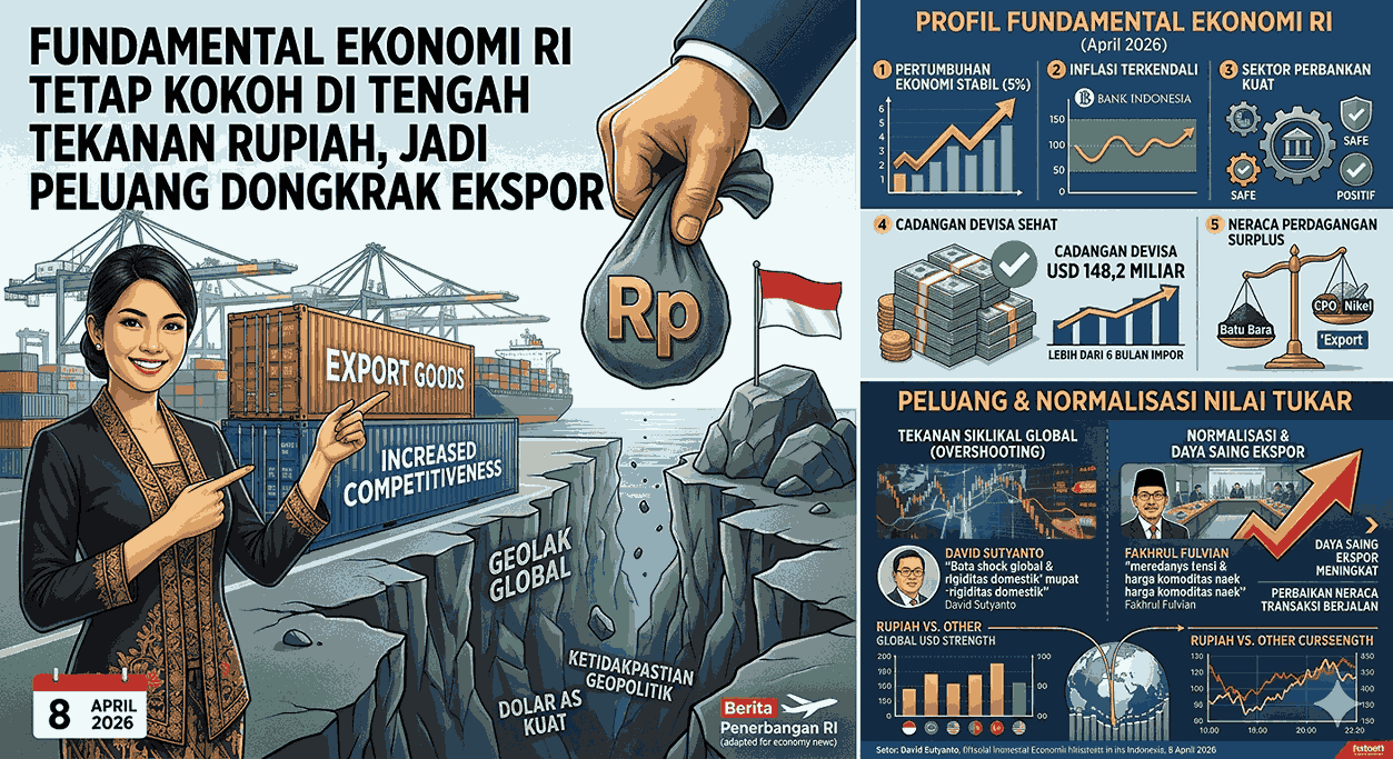 Rupiah Tertekan, Analis: Fundamental Ekonomi RI Tetap Solid dan Jadi Peluang Genjot Ekspor