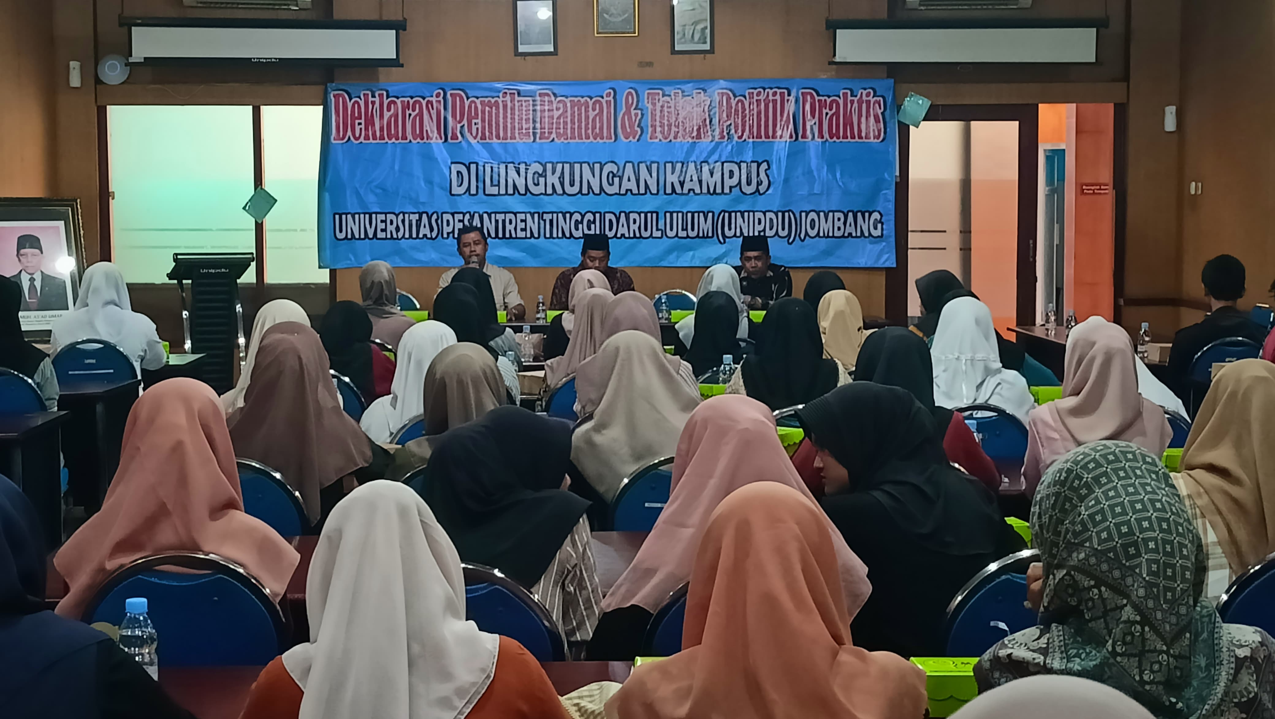 Unipdu Jombang Serukan Pemilu Damai dan Tolak Politik Praktis