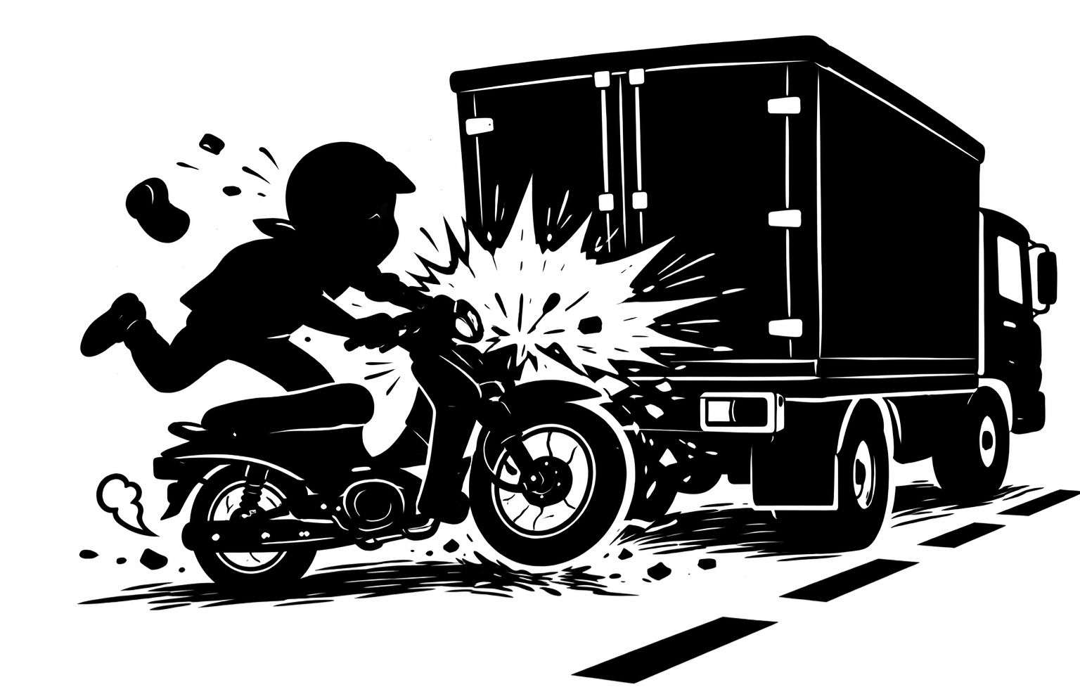 Diduga Ngantuk, Pengendara Motor Tabrak Truk Parkir di Driyorejo Gresik