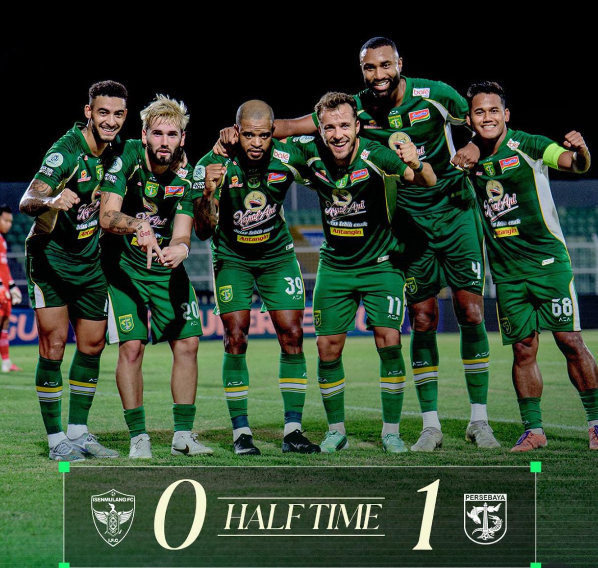 Gol Penalti Alex Martins di Akhir Babak Pertama, Persebaya Unggul atas Isen Mulang Kalteng FC