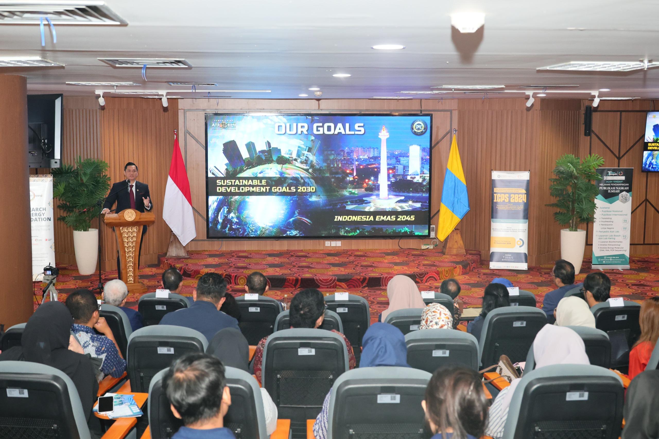 Jadi Pembicara Kunci di Seminar Internasional Unair, Menteri AHY Ungkap Peranan Reforma Agraria