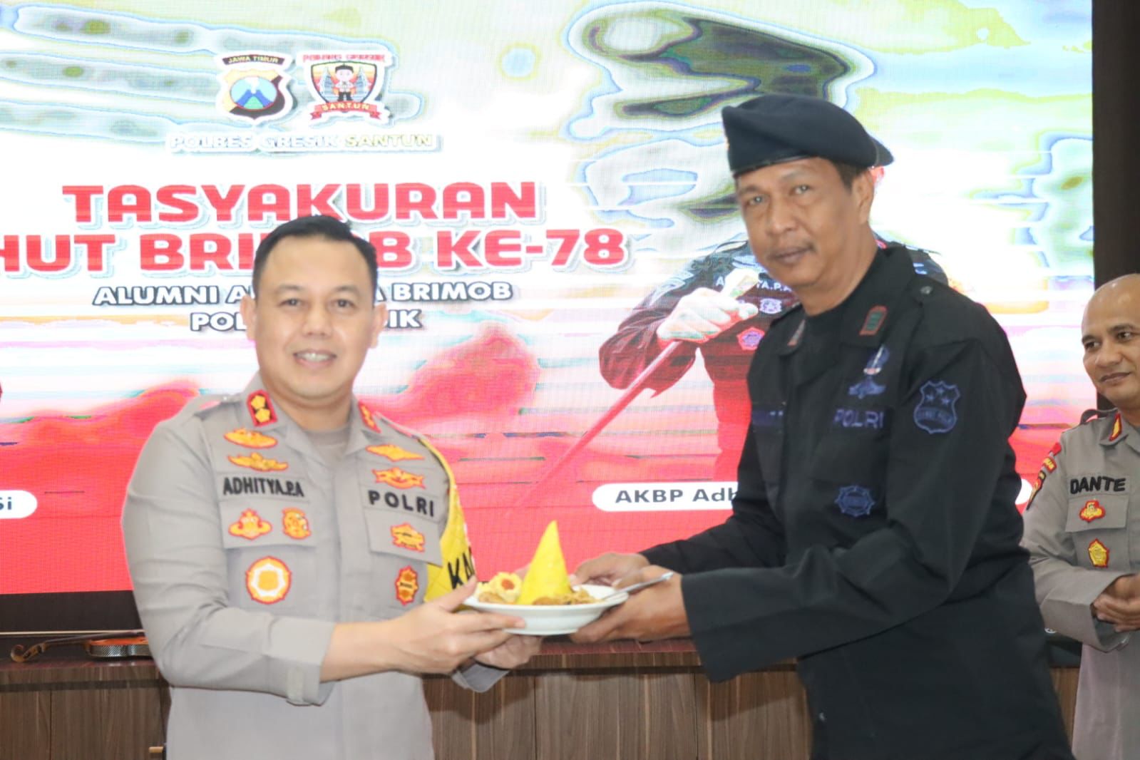 Tasyakuran HUT Brimob, Kapolres Gresik Ingatkan Hadapi Pemilu 2024