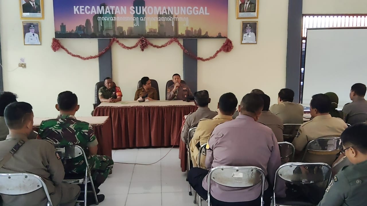 Sinergitas Tiga Pilar Sukomanunggal Perkuat Kewaspadaan Kamtibmas