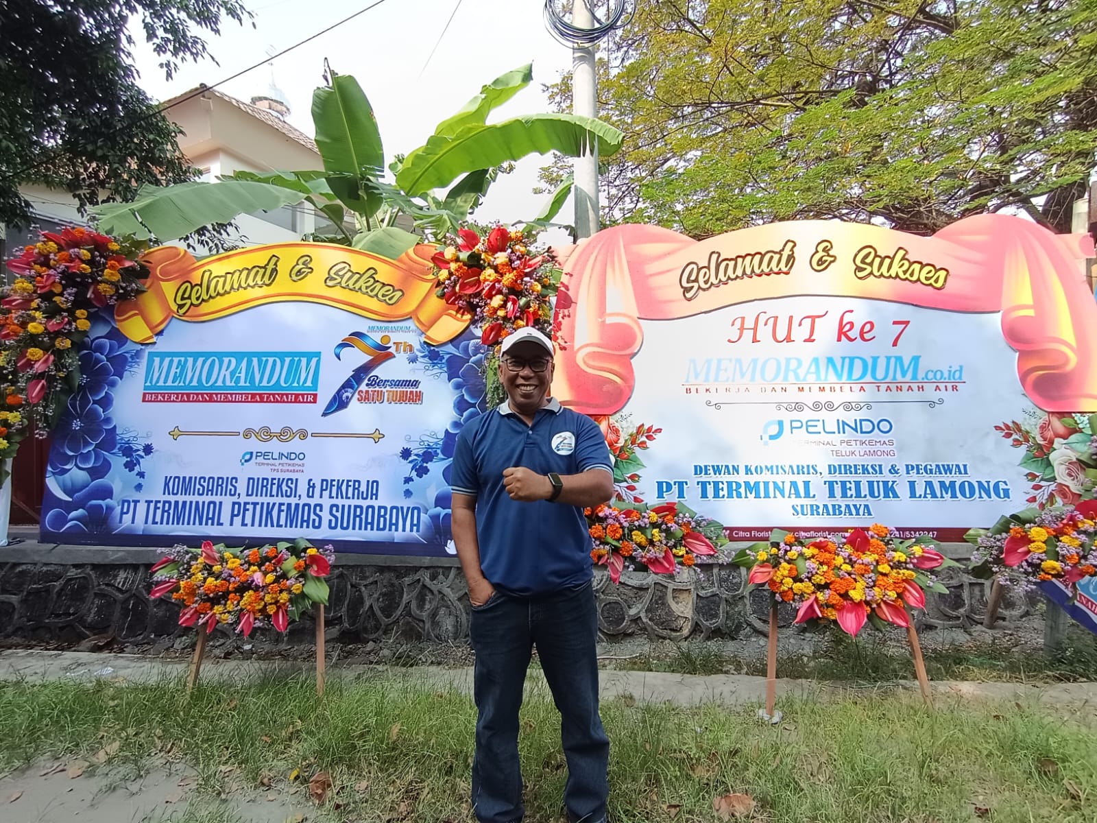 HUT Ke-7 memorandum.disway.id, Karangan Bunga Pelindo Group Banjiri Kantor Redaksi