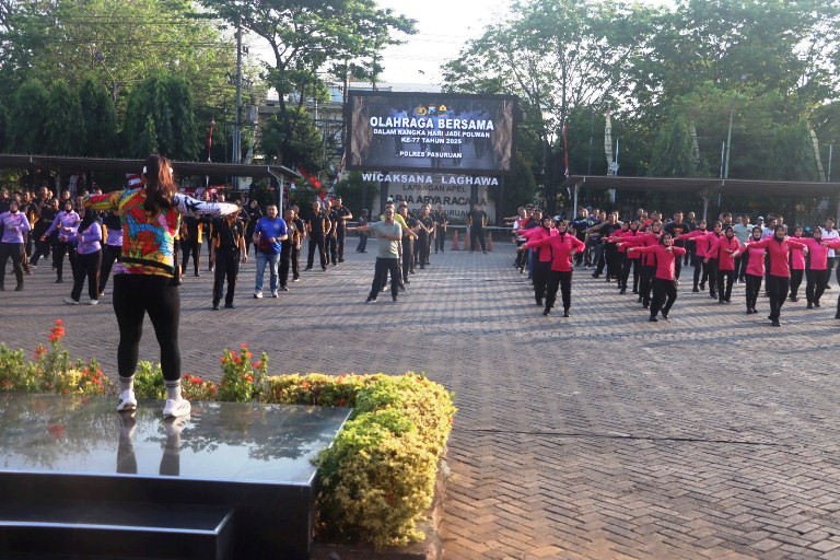 Olahraga Bersama Polres Pasuruan: Rajut Kebersamaan dalam Semangat Kemerdekaan