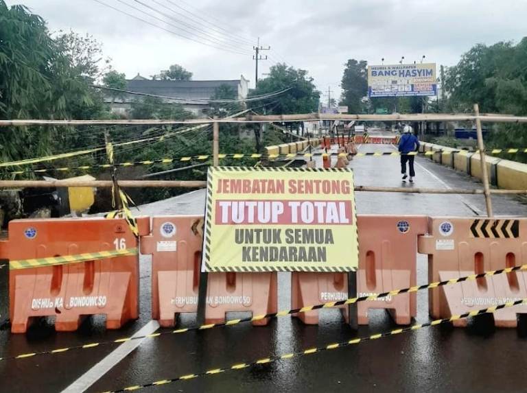 Jembatan Sentong Ambrol, Jalur Bondowoso-Jember Dialihkan ke Dua Rute Alternatif