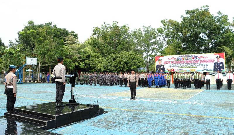 Cuaca Ekstrem, Kapolres Bangkalan Pimpin Gelar Apel Siaga Bencana Hidrometeorologi