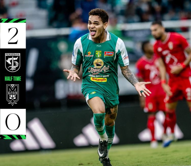 Gali Freitas Tampil Luar Biasa, Cetak Dua Gol di Babak Pertama untuk Persebaya