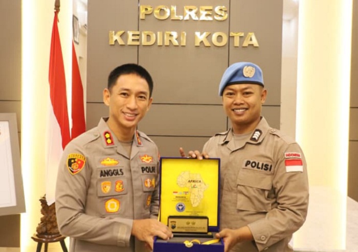 Brigpol Aderay Putra Kembali dari Misi PBB MINUSCA, Disambut Kapolres Kediri Kota