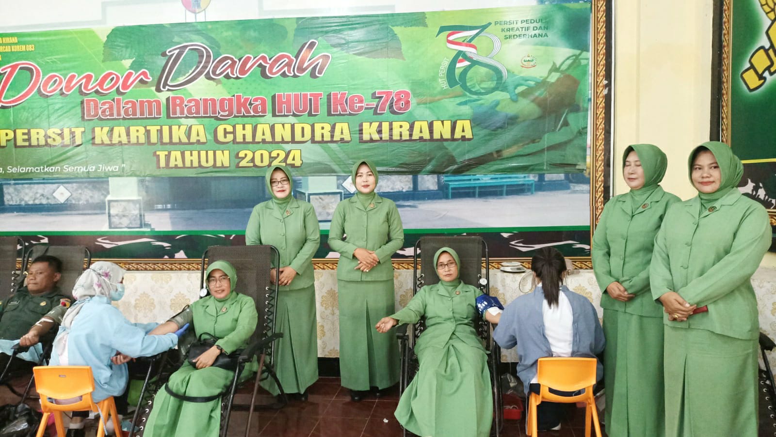 HUT Ke-78, Persit KCK Cabang XXXVIII Kodim 0824/Jember Gelar Donor Darah