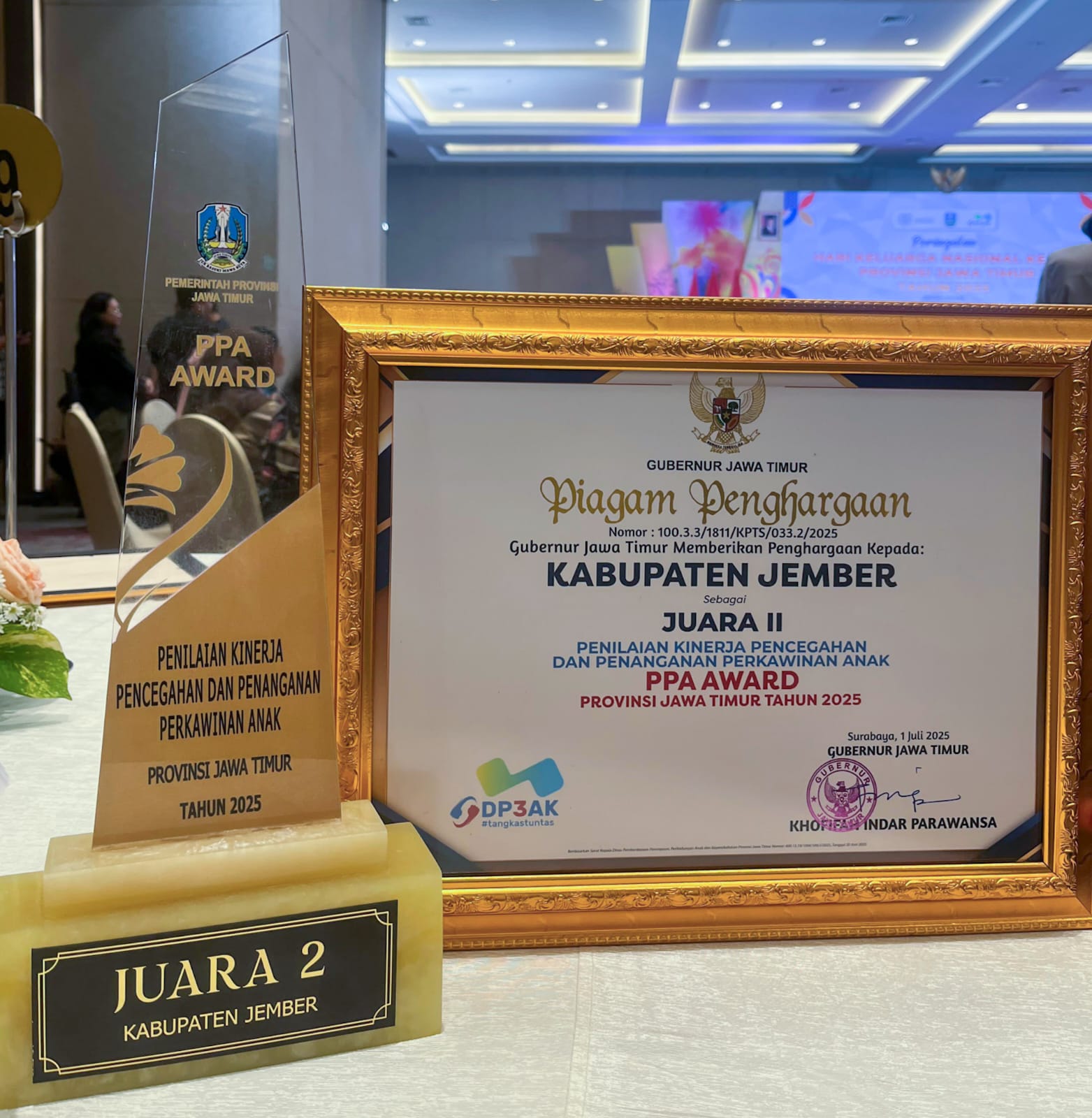 Jember Raih Juara II PPA Award Jatim 2025, Komitmen Kuat Lindungi Anak