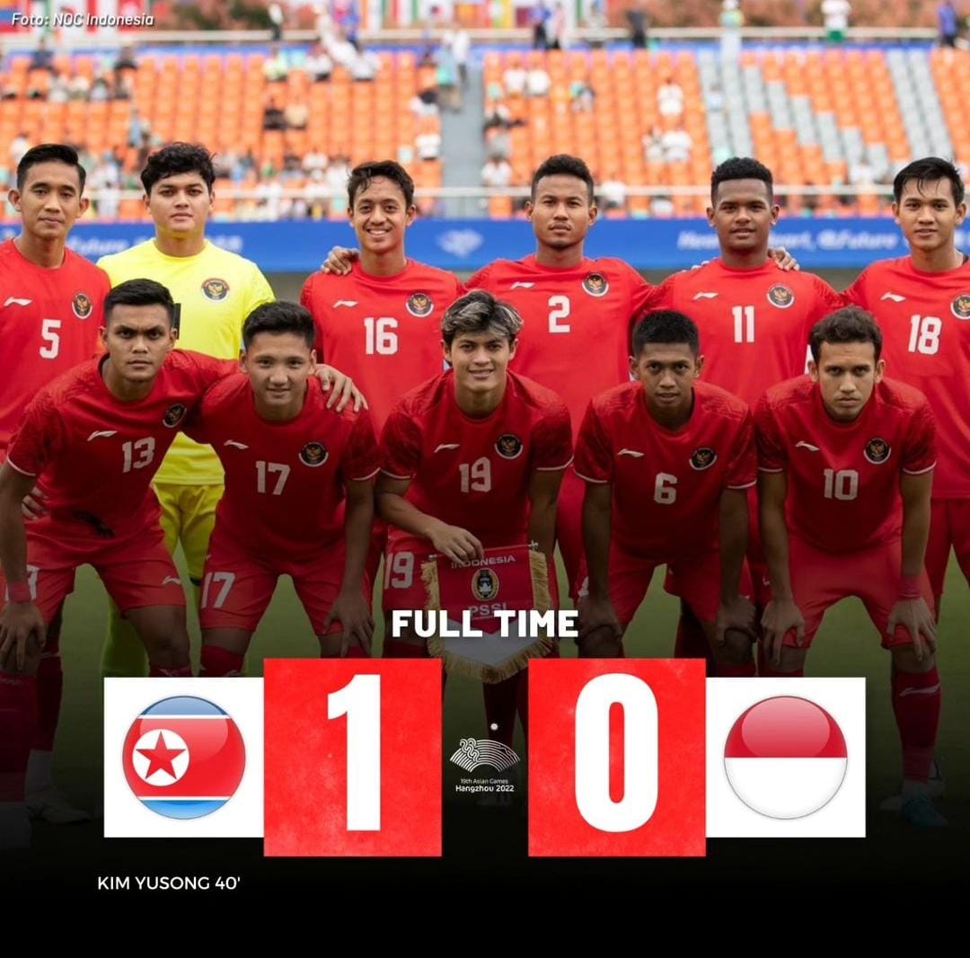 Kalah 1:0 atas Korea Utara, Indonesia Masih Berpeluang Lolos 16 Besar