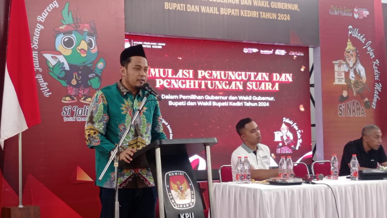 KPU Kabupaten Kediri Simulasi Pemungutan dan Penghitungan Suara Pilkada 2024