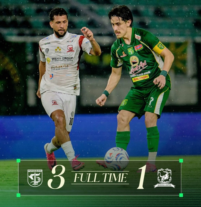 Dua Gol Injury Time Bawa Persebaya Menang 3-1 atas Madura United