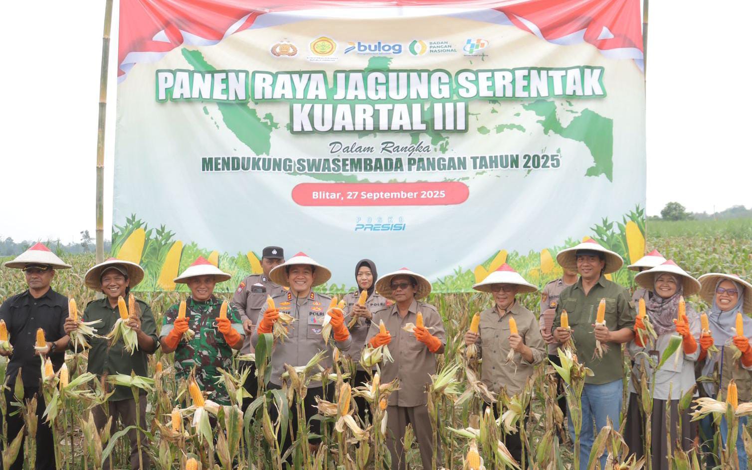 Polres Blitar Gelar Panen Raya Jagung Serentak Kuartal III, Bukti Sinergi Lintas Sektor untuk Ketahanan Pangan