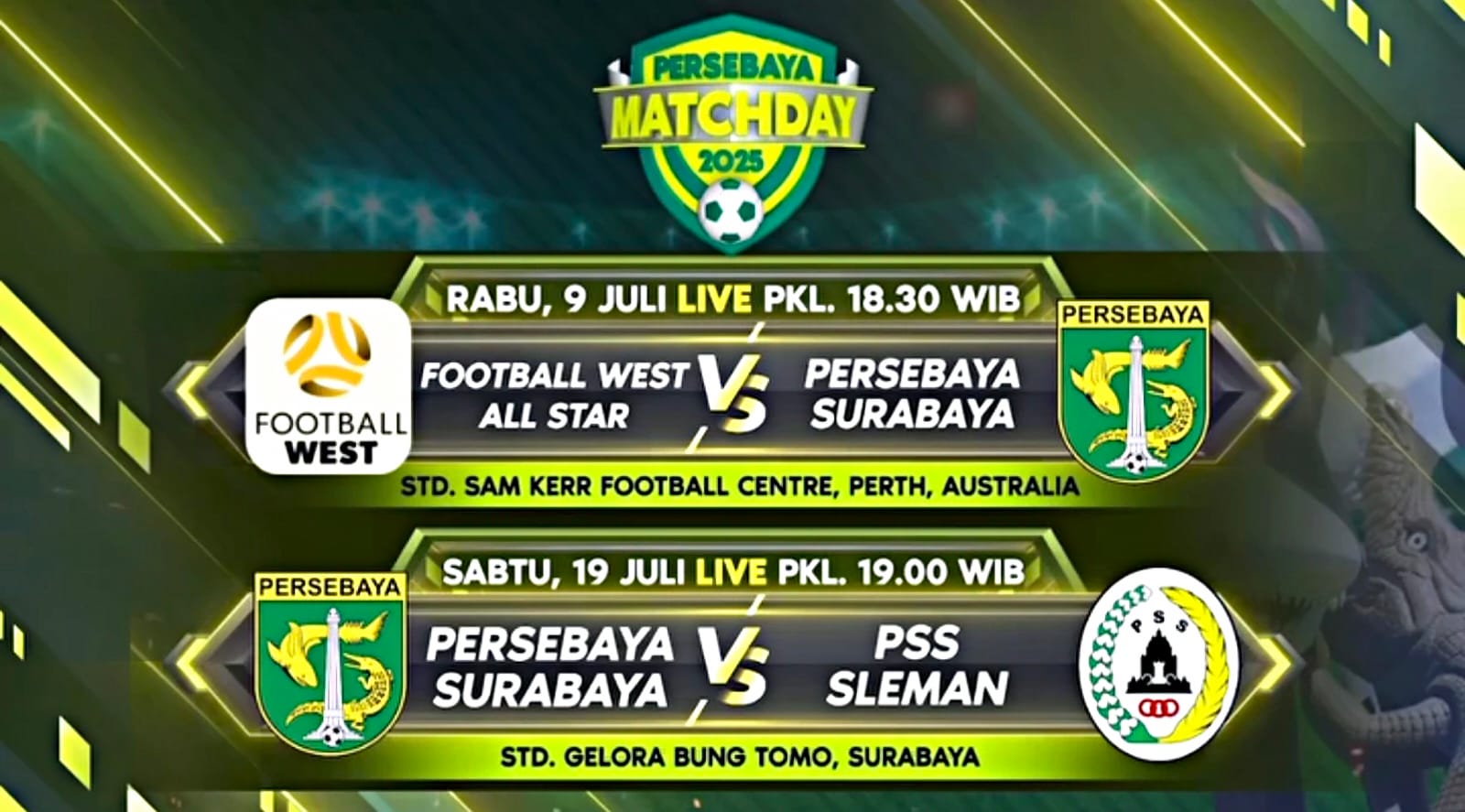 Persebaya Match Day 2025, Bajul Ijo Siap Jajal Ramuan Baru Bareng Football West All Star dan PSS Sleman