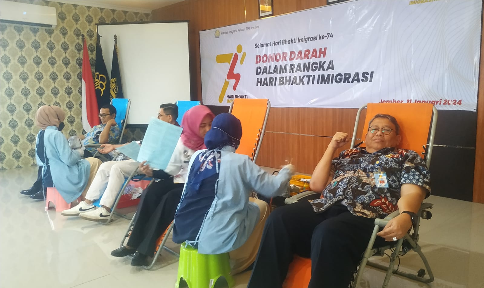 Sambut HBI Ke-74, Kanim Kelas I TPI Jember Gelar Donor Darah