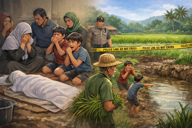 Bocah 10 Tahun di Situbondo Tewas Tenggelam di Kubangan Air Area Persawahan